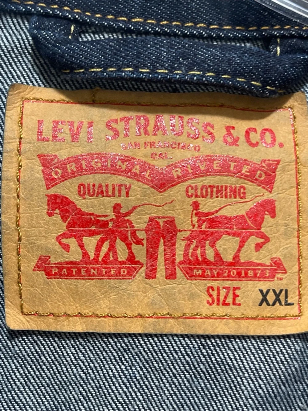 Levi's Men's Denim Jean Jacket Dark Sz XXL Blue